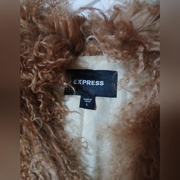 Vintage Express Tan Shearling Boho Coat - NWOT - Picture 6 of 9